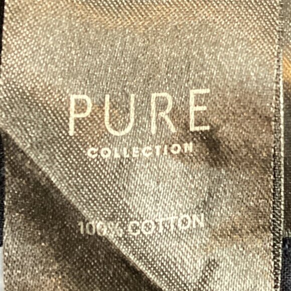 PURE Collection Navy Blue Eyelet Button Up Top Sz 12 #21N - Picture 8 of 9